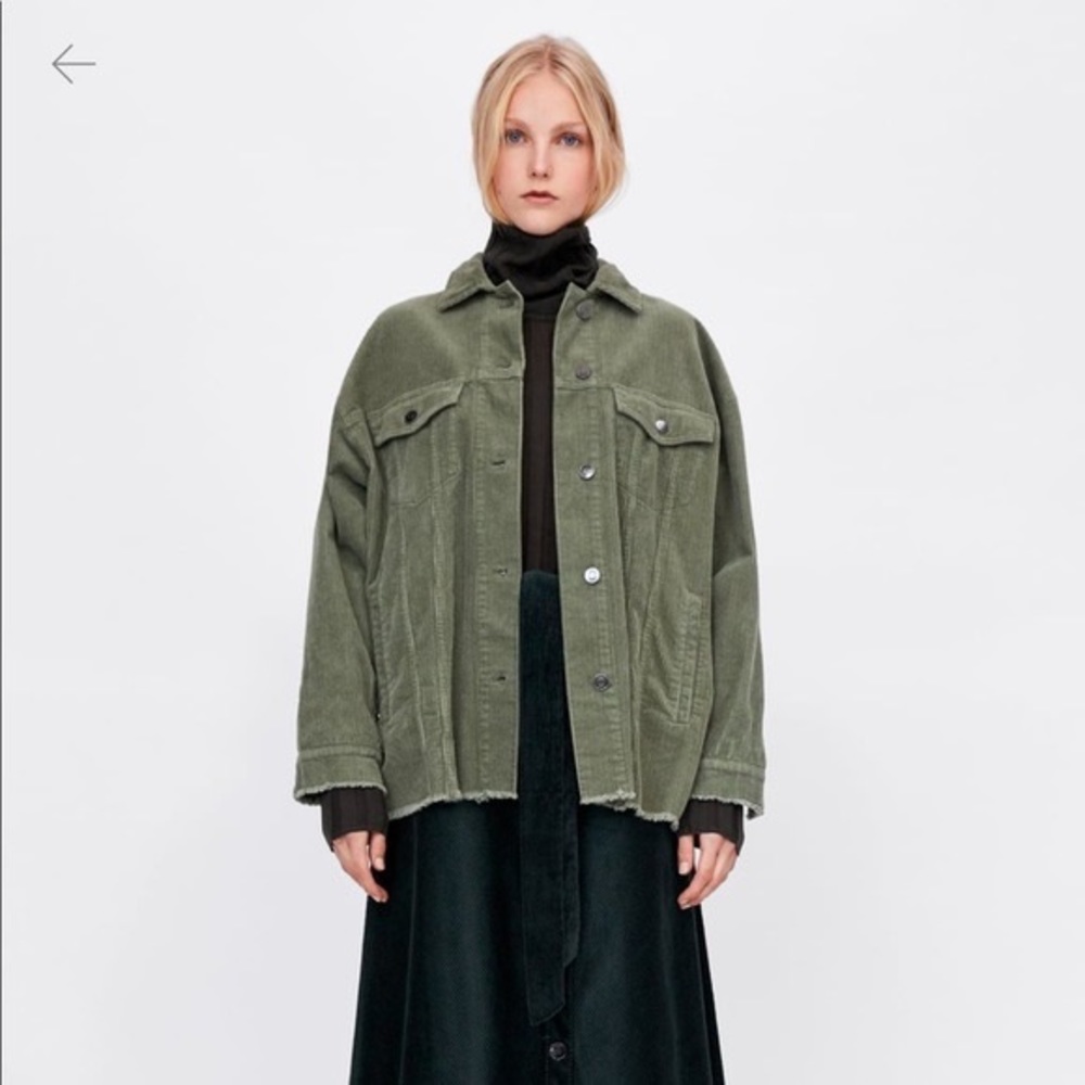 zara green corduroy jacket